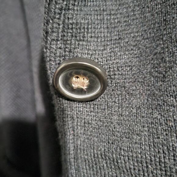 J Crew Factory Sweater Blazer Black Cardigan Knit Collared Cotton Pockets Medium - Picture 9 of 16
